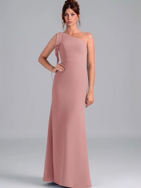 Azazie Dresses & Skirts - Azazie Rinna Dusty Rose Mermaid Gown | C | One Shoulder Formal Dress | Bridesmai